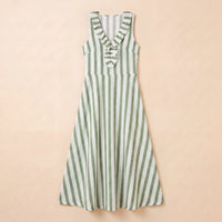 Vestido de lino BRISA de Lucía con bolsillos laterales, vista lateral