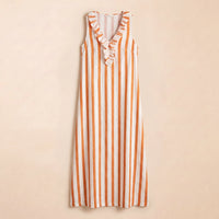 Vestido de lino BRISA de Lucía, vestido largo de playa, vista de espalda